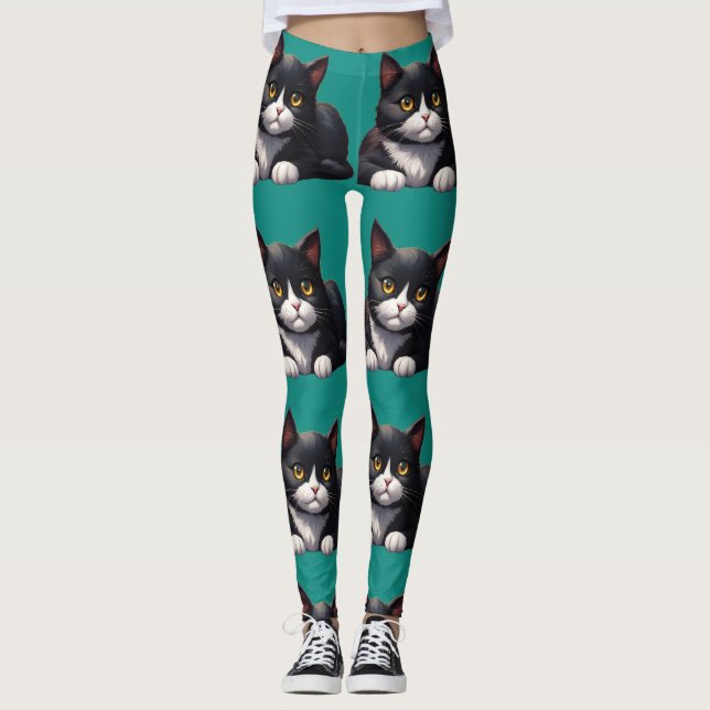LEGGINGS TUXEDO CHAT YOGA PANTS LÉGUMES (Devant)