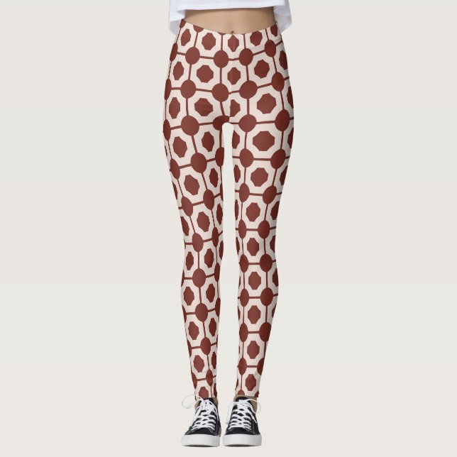 Leggings Tuyaux Beige Brown Minimal Motif (Devant)