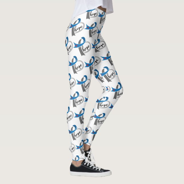 Leggings Type 1 Diabetes Blue Ribbon Awareness ESPOIR (Droite)