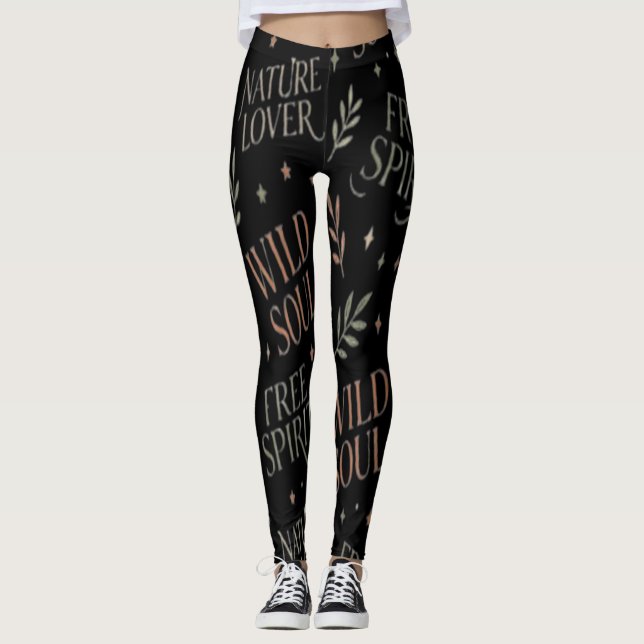 Leggings Typographie Âme Sauvage (Devant)