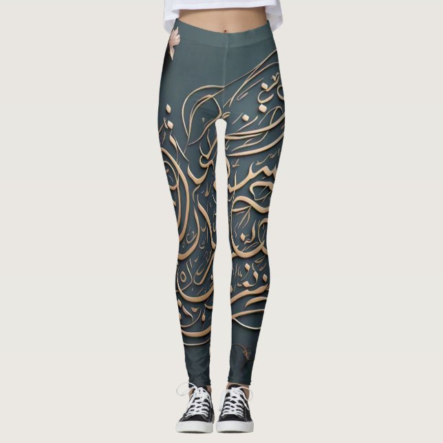 Leggings Typographie calmante Sophistiqué Laggings Design (Devant)