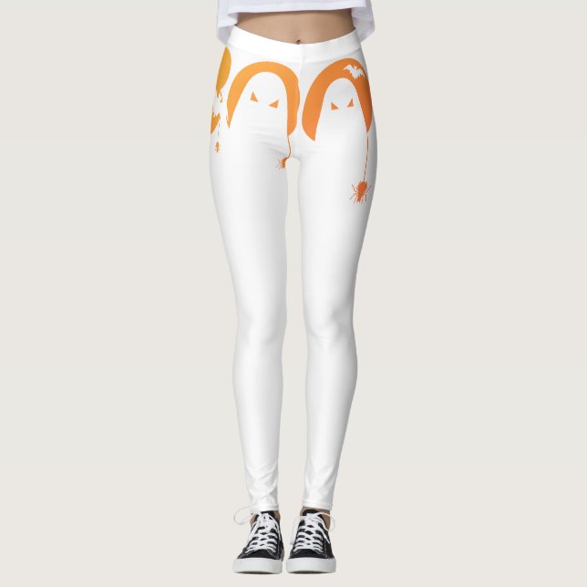 Leggings TYPOGRAPHIE effrayante et mignonne avec chauves-so (Devant)