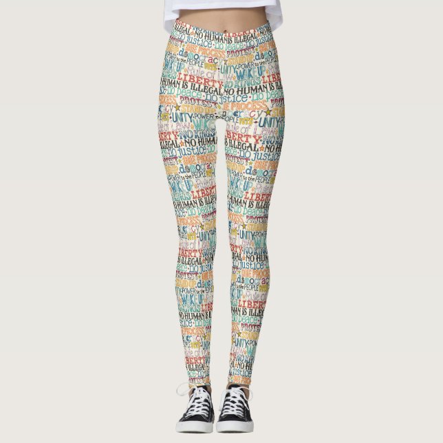 Leggings typographie réveillez-vous levez-vous (Devant)