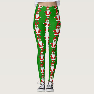 Leggings ugly christmas black african american santa claus