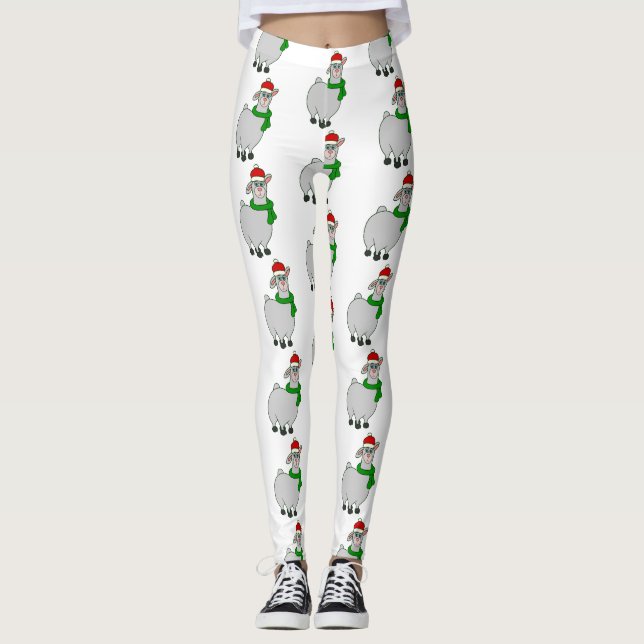 Leggings ugly christmas llama santa claus (Devant)