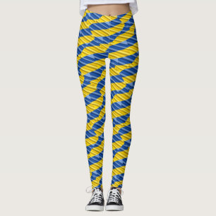 Leggings Ukraine bleue et jaune Inspiration de la paix anti