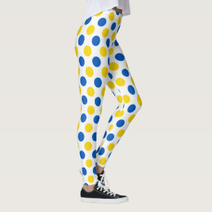 Leggings Ukraine Drapeau bleu et jaune couleurs Pois