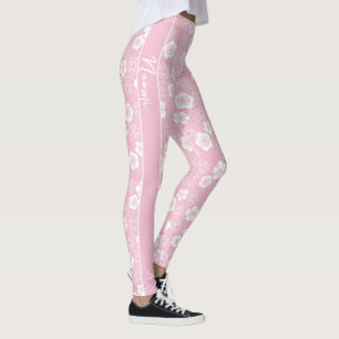Leggings Ume   prune traditionnelle japonaise KIMONO motif