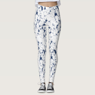 Leggings un arrière - plan blanc et bleu avec un motif