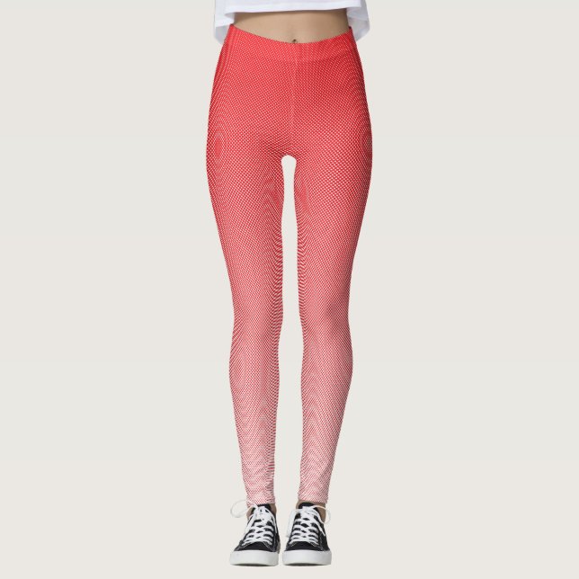 Leggings un arrière - plan rouge et blanc avec de petits ca (Devant)
