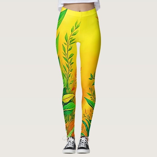 Leggings Un Art Vert Chaud (Devant)