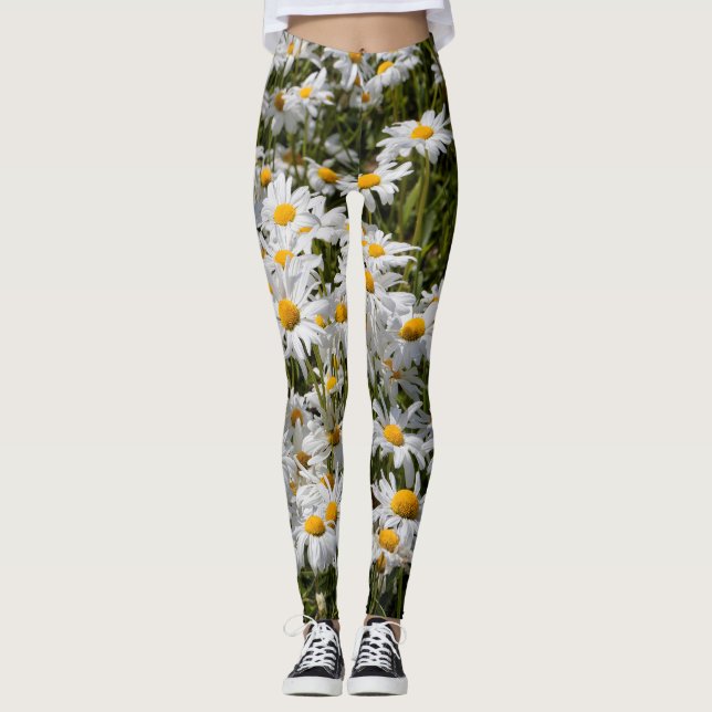 Leggings Un champ de marguerites oculaires (Devant)