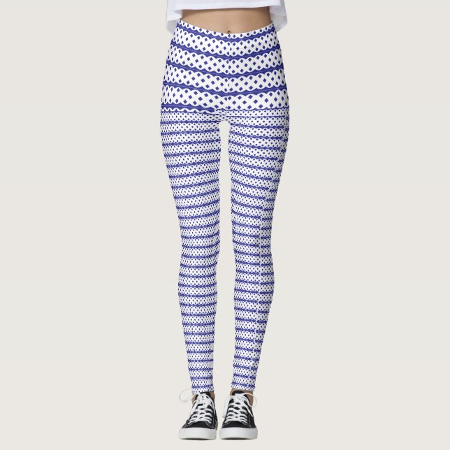 Leggings Un ciel bleu vif avec des nuages blancs épars. (Devant)