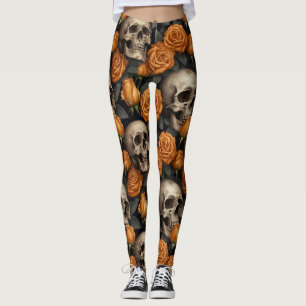 Leggings Un crâne et une série Rose 11