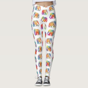 Leggings Un design éléphant de style rétro