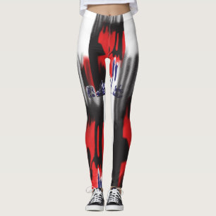 Leggings Un design graphique rouge avec un habillage géomét