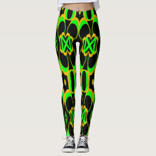 Leggings Un élégant vert & noir "Ratti_Creative_Arts"