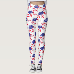 Leggings Un éléphant fabriqué dans le drapeau américain