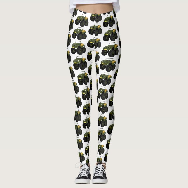Leggings Un Green Monster truck (Devant)