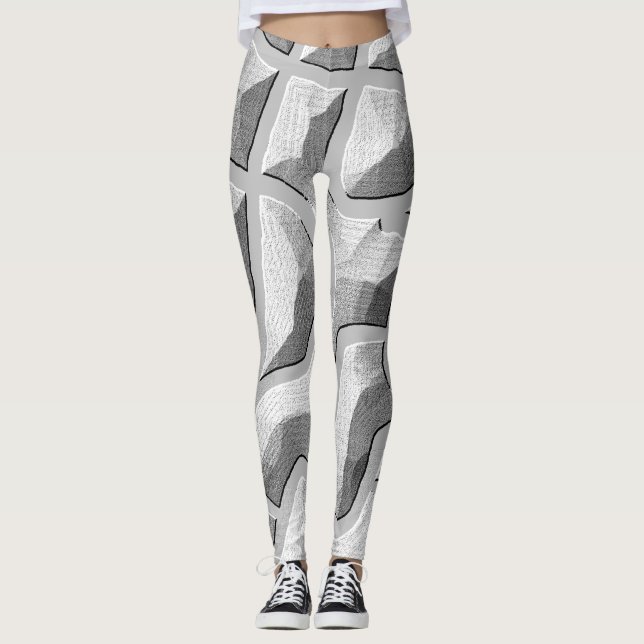 Leggings Un gris gaussant unique"Ratti_Creative_Arts" (Devant)
