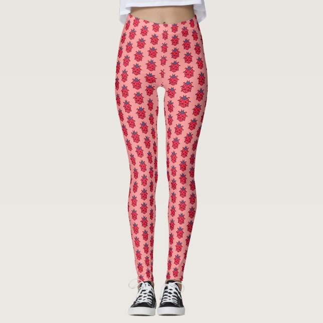 Leggings Un insecte de coccinelle à pixellisé mignon lance  (Devant)