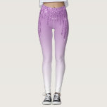 Leggings un monogramme mauve à la mode<br><div class="desc">élégante parties scintillant blanche et violette. Les fonctions de texte peuvent être customisées.</div>