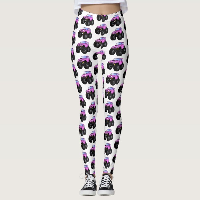 Leggings Un Pink Monster Cartoon (Devant)