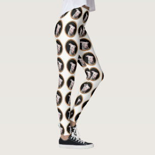 Leggings Un pitbull blanc avec des baisers rouges partout s