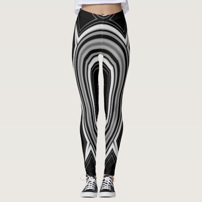 Leggings Un "Ratti_Creative_Arts" noir et blanc éclatant (Devant)