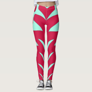 Leggings Un turquoise rouge vif "Ratti_Creative_Arts" Leggi