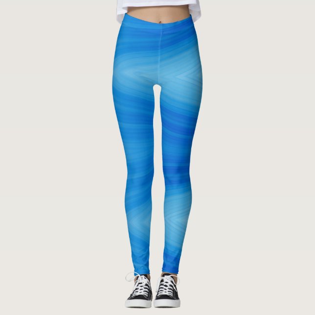 Leggings Une couleur bleu vif "Ratti_Creative_Arts" (Devant)