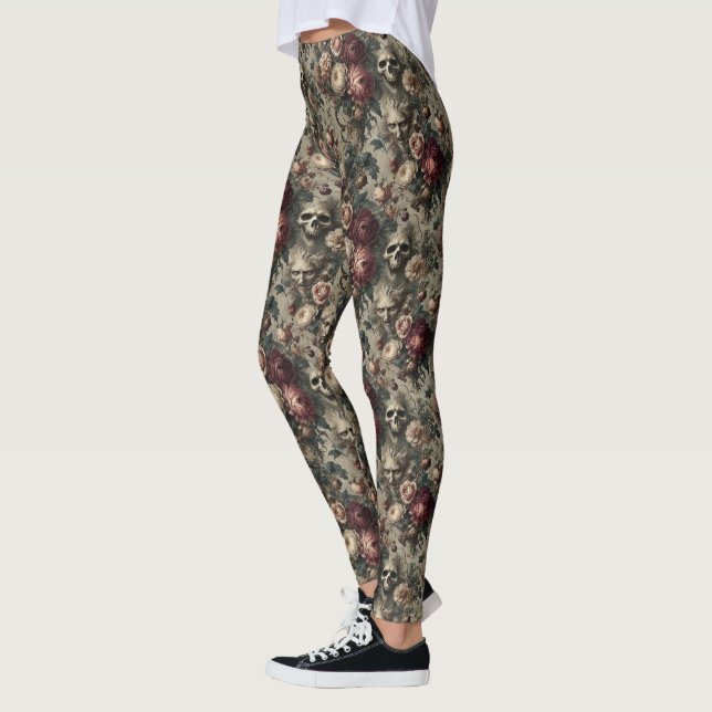 Leggings Une floraison à attendre - gothique victorien (Gauche)