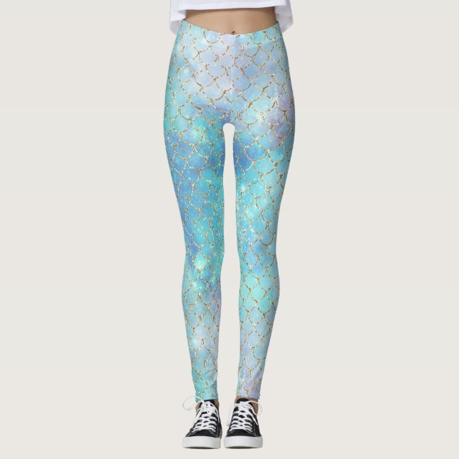 Leggings Une galaxie de sirène Série Conception 2  (Devant)