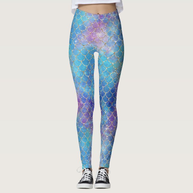 Leggings Une galaxie de sirène Série Design 9 (Devant)