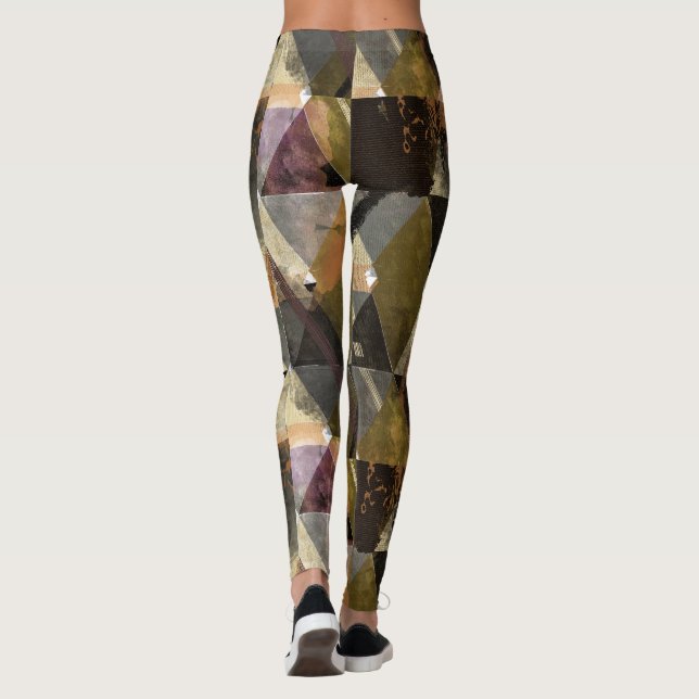 Leggings Une jambe abstraite moderne (Dos)