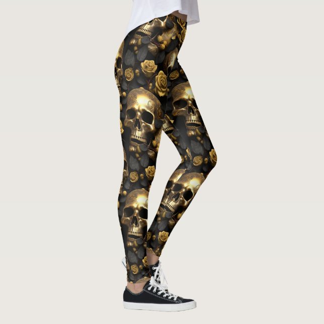 Leggings Une série de crânes et de roses Design 8 (Droite)