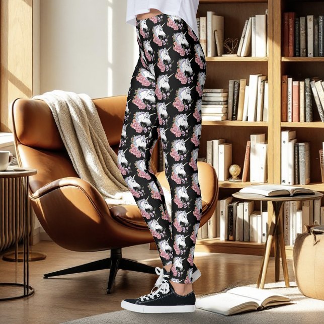 Leggings Unicorn blanc et Flowers (Créateur téléchargé)