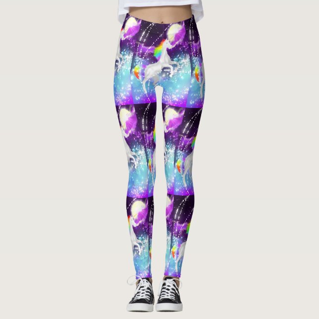 Leggings Unicorne arc-en-ciel (Devant)