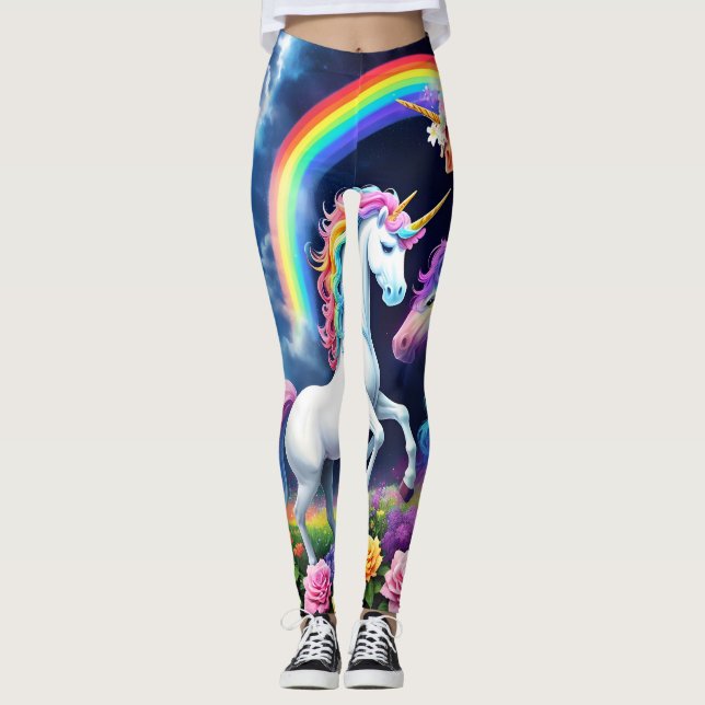 Leggings Unicorne arc-en-ciel une (Devant)