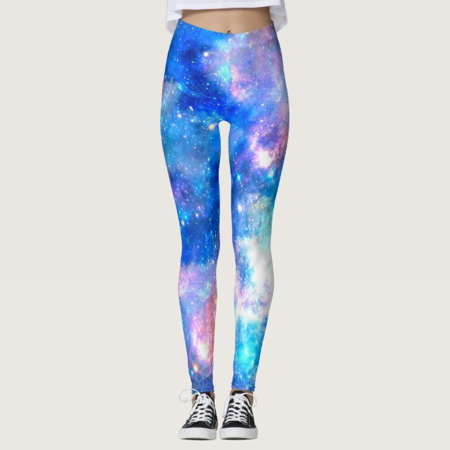 Leggings Unicorne Galaxy Night Sky Print (Devant)