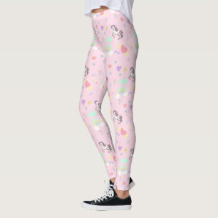 Leggings Unicorne rose magique princesse fille d'anniversai