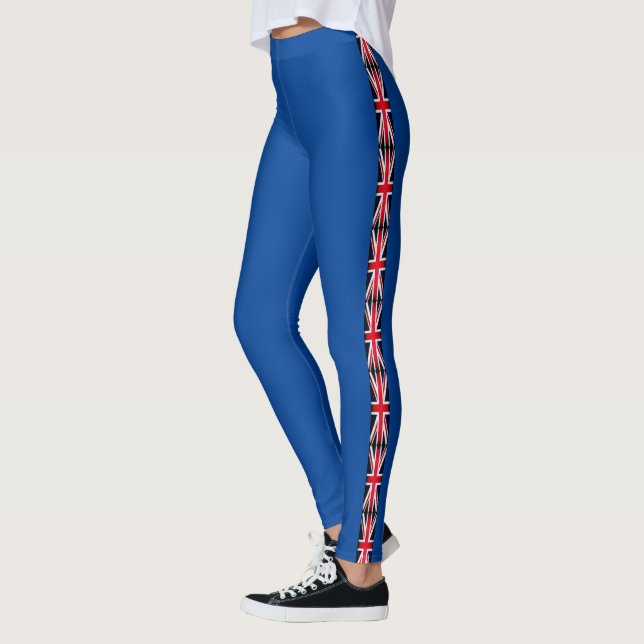 Leggings Union Drapeau Uk Jacked Red Blue Fun Vertical Stri (Gauche)