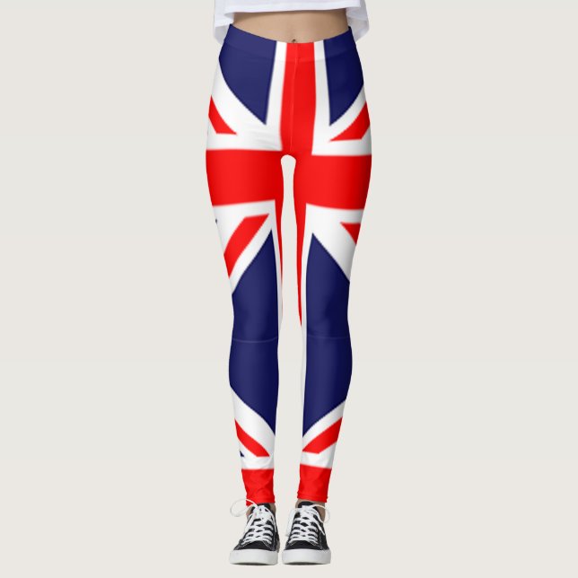 Leggings union jack uk flag rouge blanc bleu design couleur (Devant)