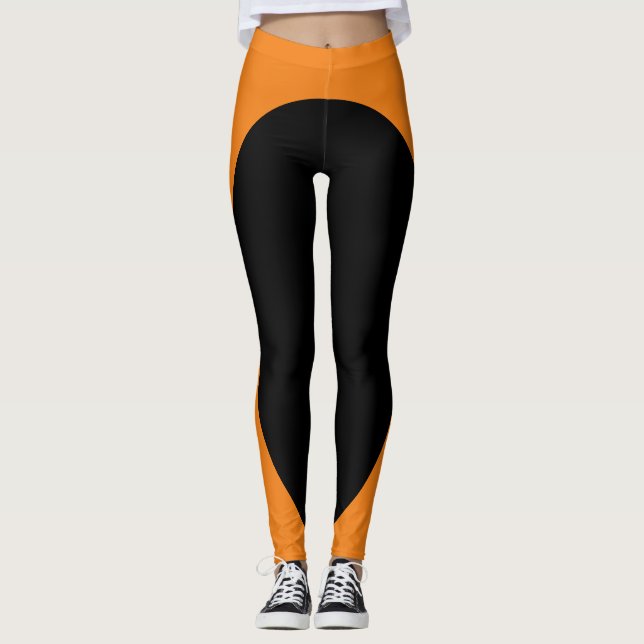 Leggings Unique orange et noir (Devant)