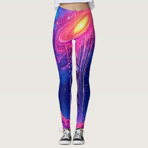 Leggings Univers en néon : étoiles ruisselantes de lumière