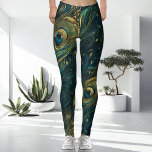 Leggings Unusual   Unique Highly Detailed Peacock Feather<br><div class="desc">Introducing the latest and boldest legging design coming from the Shy Shy Panda brand - These are our unique and intricate ladies peacock Leggings. These are truly eye catching with a turquoise and aquamarine green color, featuring vibrant spiritual peacock feathers with intricate patterns to an ankle length gym cut. Whether...</div>
