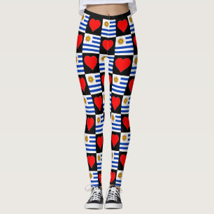 Leggings Uruguay Drapeau Motif du coeur patriotique uruguay