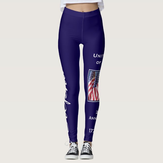 Leggings USA 250th Anniversary nom personnalisé yoga (Devant)