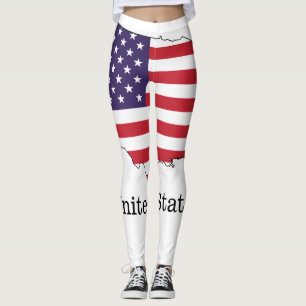 Leggings USA Drapeau et carte Souvenir Design