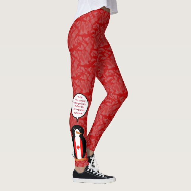 Leggings Vacances du drapeau canadien Mme Pingouin parlant (Droite)